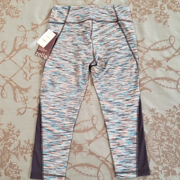 Zella Live-In Streamline Capri Athletic Leggings Grey Slate Multi Women Small - Picture 4 of 12
